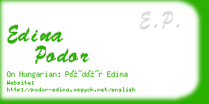 edina podor business card